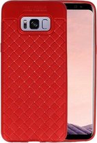 Rood Geweven TPU case hoesje voor Samsung Galaxy S8 Plus