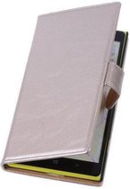 PU Leder Goud Hoesje Nokia Lumia 1320 Book/Wallet Case/Cover