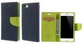 iPhone 6 Cover Color Fancy Diary Blauw/Groen