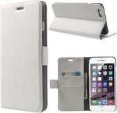 Litchi cover wallet case hoesje iPhone 5 5C 5S SE wit