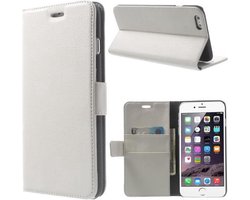 Litchi cover wallet case hoesje Geschikt voor: geschikt voor iPhone 5 5C 5S SE wit