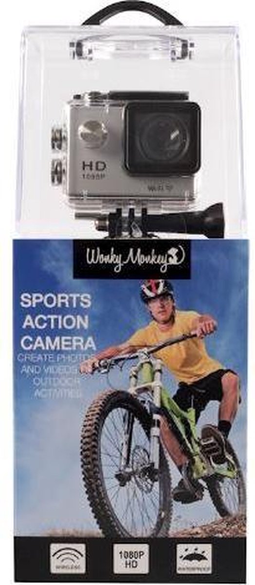 Wonky Monkey - Action Cam - HD - Waterproof - LCD Display | bol.com
