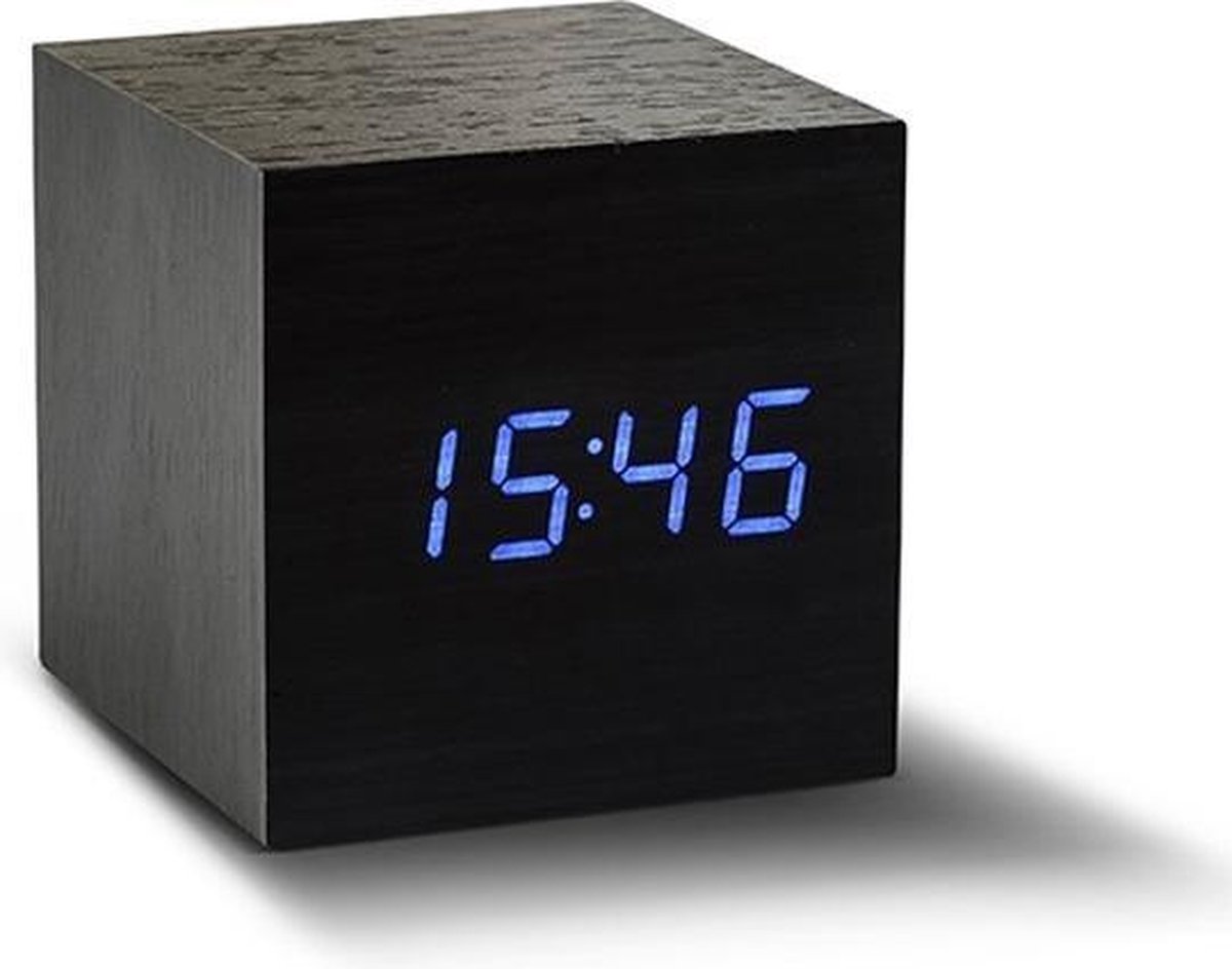 eenzaam Zogenaamd Laboratorium Cube Click Clock wekker zwart-blauwe-led | bol.com