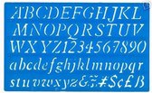 Lettersjablonen - Sjabloon met letters - Alfabet - ABC - Cijfers - Italic - H:20mm - 15,5x26cm - H23 - Helix