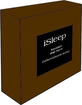 iSleep Dubbel Jersey Hoeslaken - Tweepersoons - 130/140x200 cm - Bruin