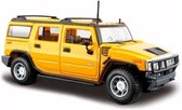 Modelauto Hummer H2 geel 1:24 - speelgoed auto schaalmodel