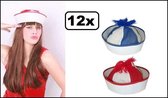 12x Matrozen pet rood/wit en blauw/wit in mt.57-59-61