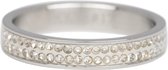 iXXXi Vulring Double zirkonia zilverkleurig 4mm - maat 21