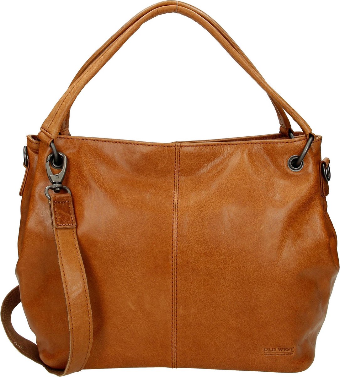Old West leren schoudertas handtas grijs bol