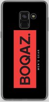 BOQAZ. Samsung Galaxy A8 2018 hoesje - Labelized Collection - Red print BOQAZ