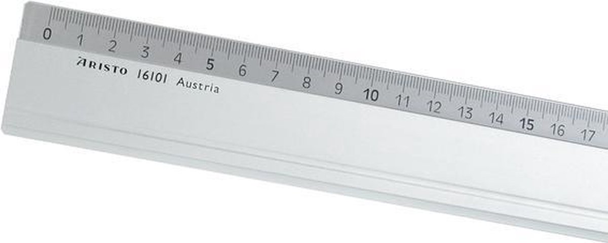 liniaal Aristo 100cm aluminium met rubber inleg. AR-16101 - Aristo