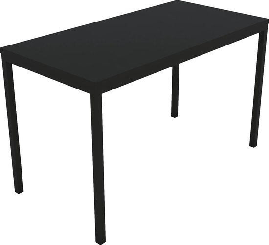 Table de cantine Vera 120 x 60 x 75 Table d'ordinateur Table de bureau Métal Noir RAL 9005 cantine