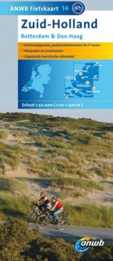 Cover van het boek 'ANWB Fietskaart 14.Zuid-Holland'
