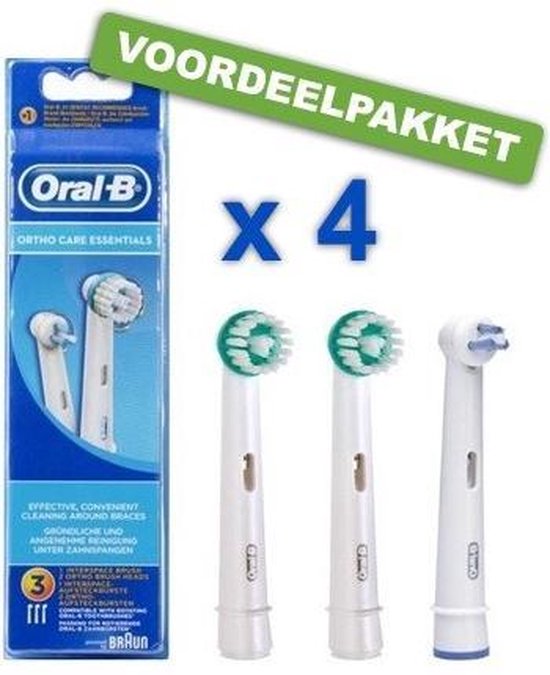 Oral B Refill Ortho Care Opzetborstel 4 x 3 stuks - Voordeelverpakking | bol