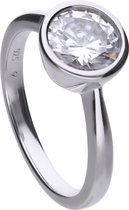 Diamonfire - Zilveren ring met steen Maat 19.0 - Steenmaat 8 mm - Kastzetting
