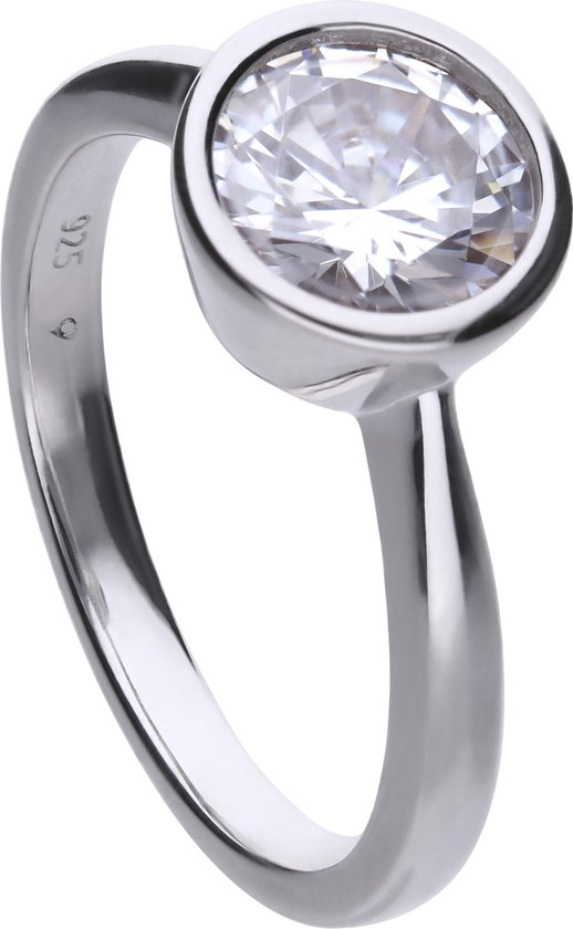 Diamonfire - Zilveren Ring - Steenmaat 8 mm - Kastzetting