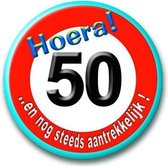 Button 50 jaar verkeersbord