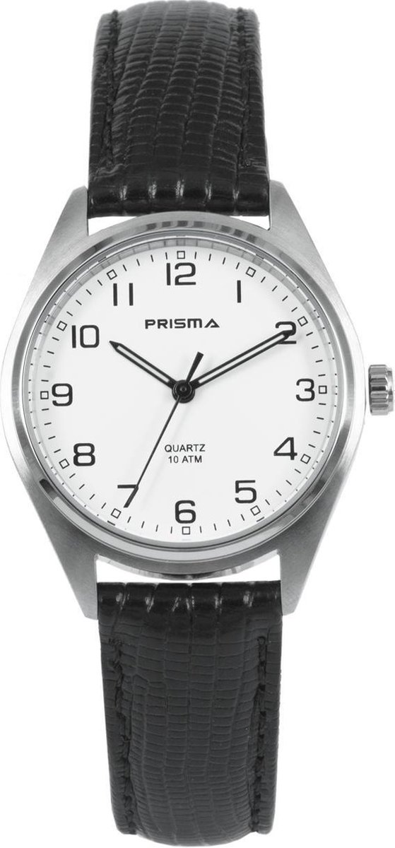 Prisma horloge P.1554.160E edelstaal leder