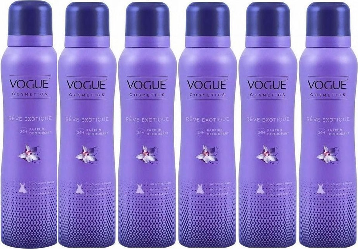 Vogue Reve Exotique Parfum - Deodorant - 6x 150 ml - Voordeelverpakking |  bol.com