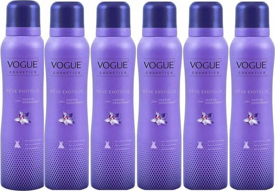 Vogue Reve Exotique Parfum - Deodorant - 6x 150 ml - Voordeelverpakking