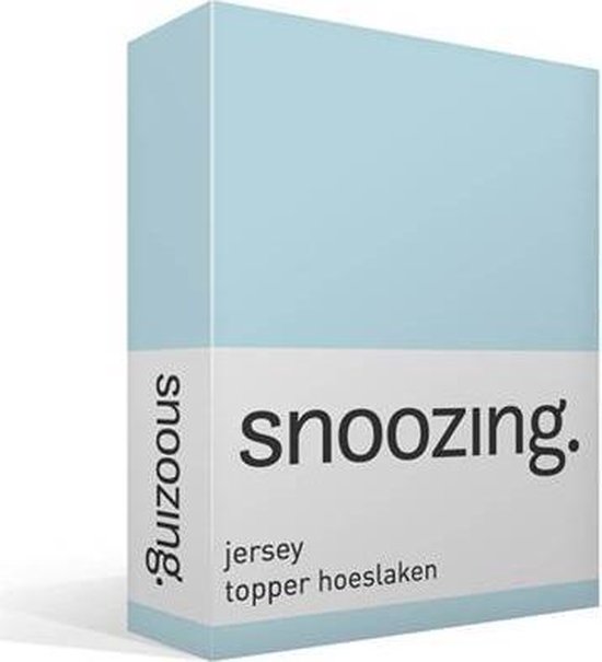 Snoozing Jersey - Topper Hoeslaken - 100% gebreide katoen - 200x200 cm - Hemel