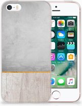 iPhone SE | 5S Uniek TPU Hoesje Wood Concrete