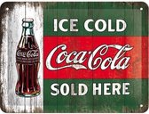 Coca-Cola Vintage Evergreen, Reclame wandbord, Reclamebord Amerika USA, Metaal