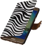Mobieletelefoonhoesje.nl - Samsung Galaxy A7 Hoesje Zebra Bookstyle Wit