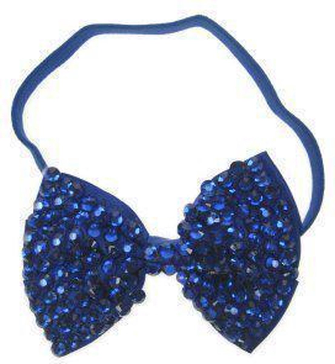 Vlinderstrik bling bling blauw - Glamour party