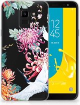 Geschikt voor Samsung Galaxy J6 2018 Uniek TPU Hoesje Bird Flowers