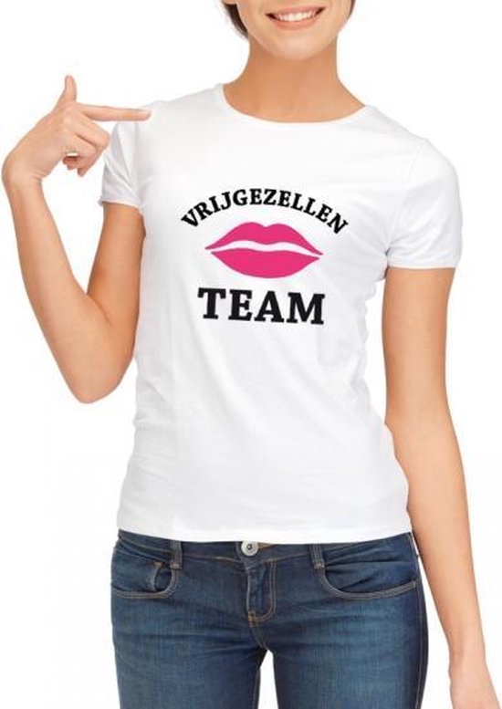Hedendaags bol.com | Vrijgezellenfeest Team t-shirt wit dames - vrijgezellen ZX-73