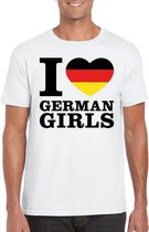 I love German girls t-shirt wit heren 2XL