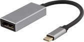DELTACO USBC-DP2, USB-C mannelijk naar DisplayPort vrouwelijk adapter, 3840x2160 in 60Hz, Space grey