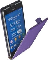 Premium Paars Sony Xperia Z3 Lederen Flip case Flip case hoesje