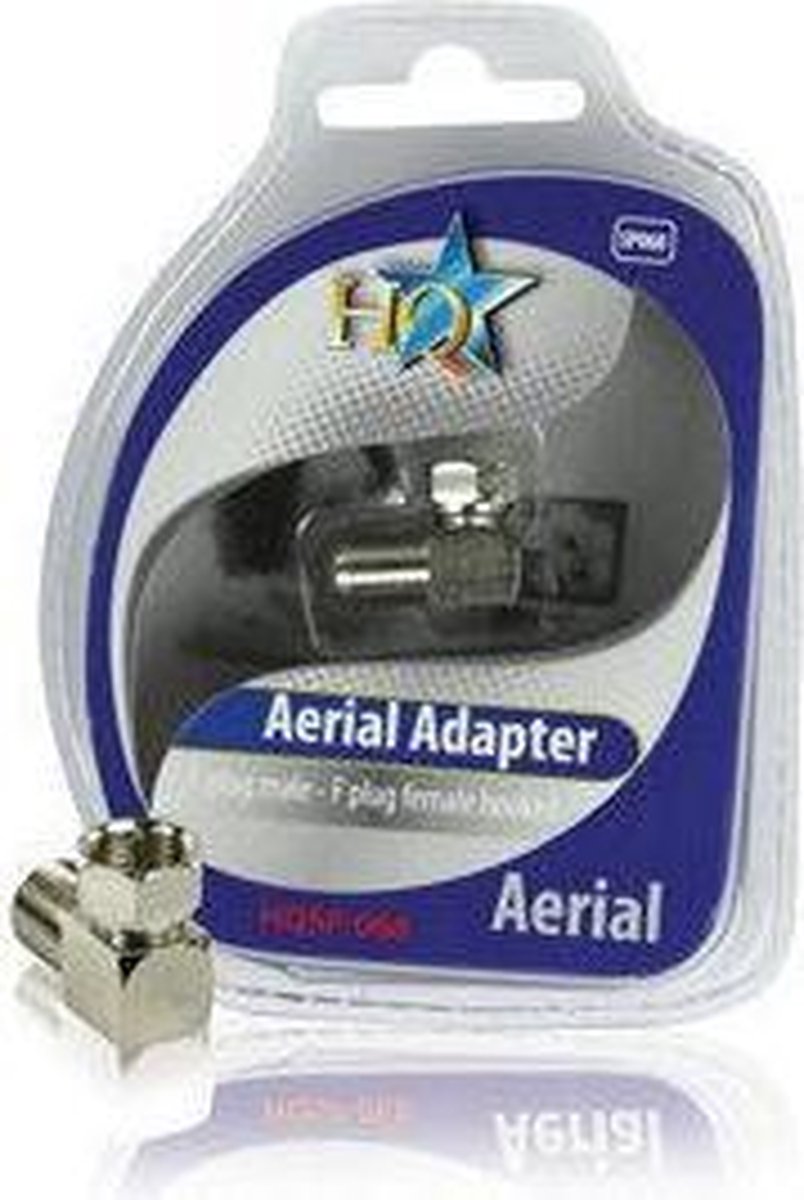 HQ Video Adapter F Plug Mannelijk - F Plug Vrouwelijk Haaks