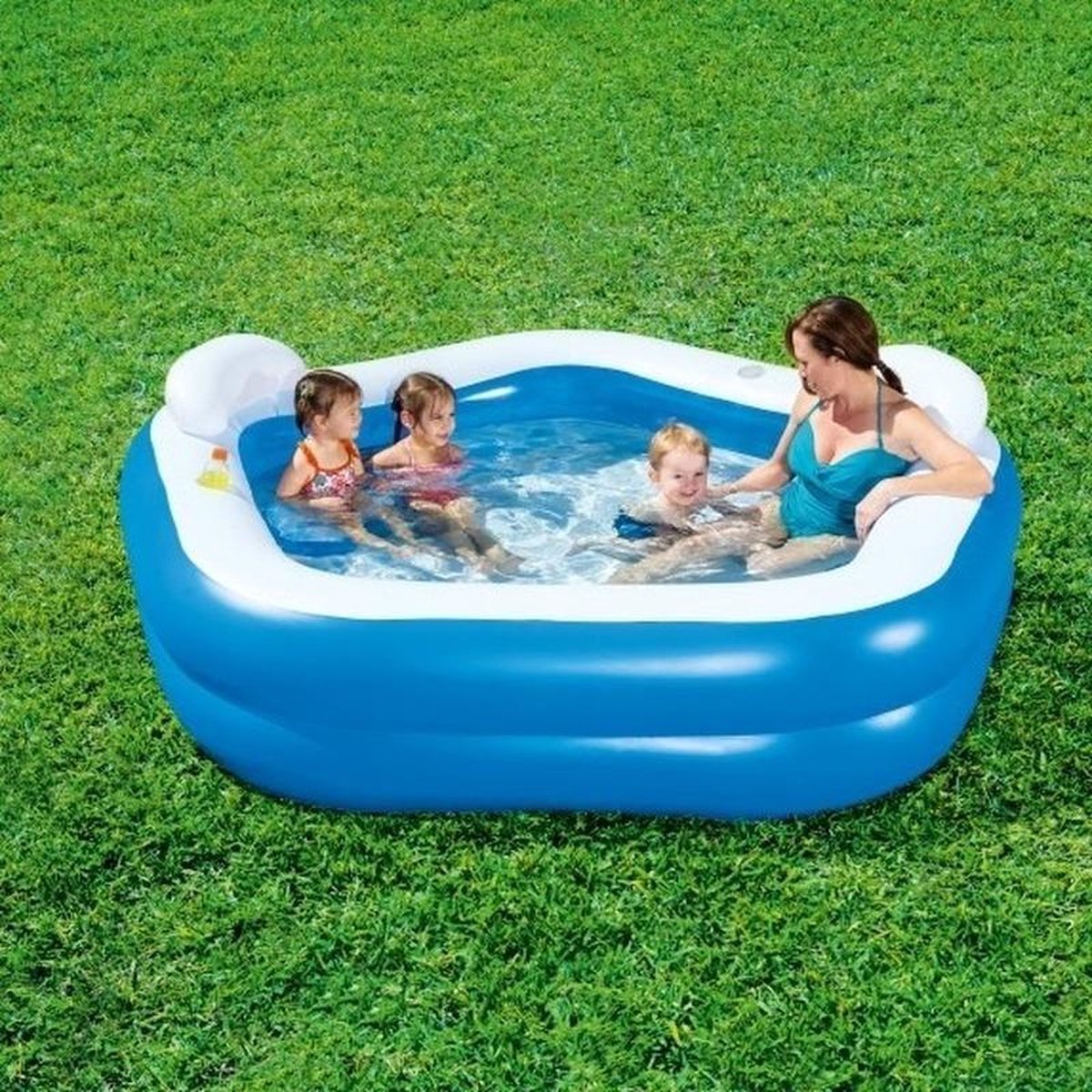 Opblaasbaar zwembad met stoeltjes - 213x207x69cm - familie | bol.com