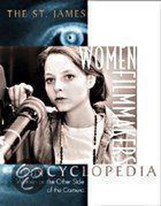 De kaft van "The St. James Women Filmmakers Encyclopedia" toont een portret van een jonge vrouw met sieraden om haar nek.
