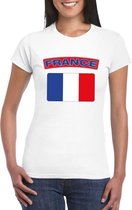 T-shirt met Franse vlag wit dames M