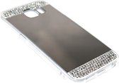 Spiegel diamanten hoesje zilver Geschikt voor Samsung Galaxy S6
