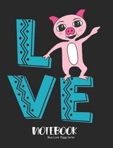 Notebook Blue Love Piggy Series