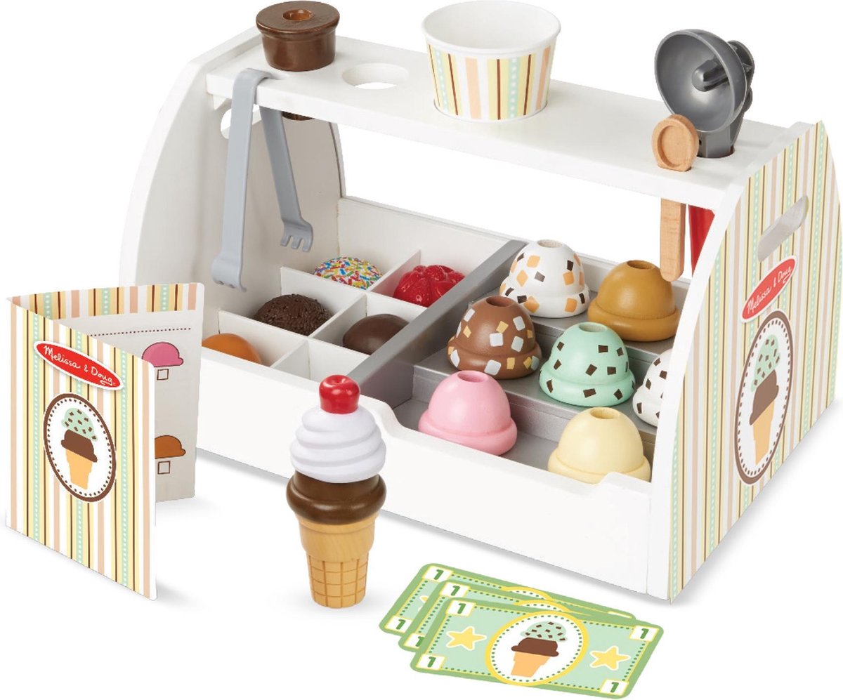 | Melissa & Doug Houten Ijswinkel speelset Houten speelgoed eten, voor keuken of kraam Het Houten