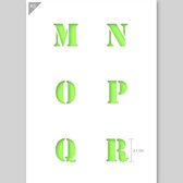 QBIX Lettersjabloon M N O P Q R A5 Formaat Kunststof - Hoogte letters 2,7cm