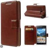 Magnetic wallet case hoesje Huawei Ascend Y530 Bruin
