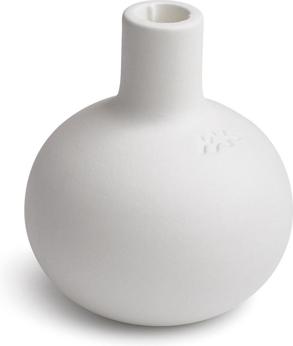 Stijlvolle Kandelaar Wit - Keramiek, H 13.5cm