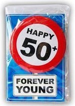 Happy age card 50 jaar (Verjaardagskaart met leeftijd button)