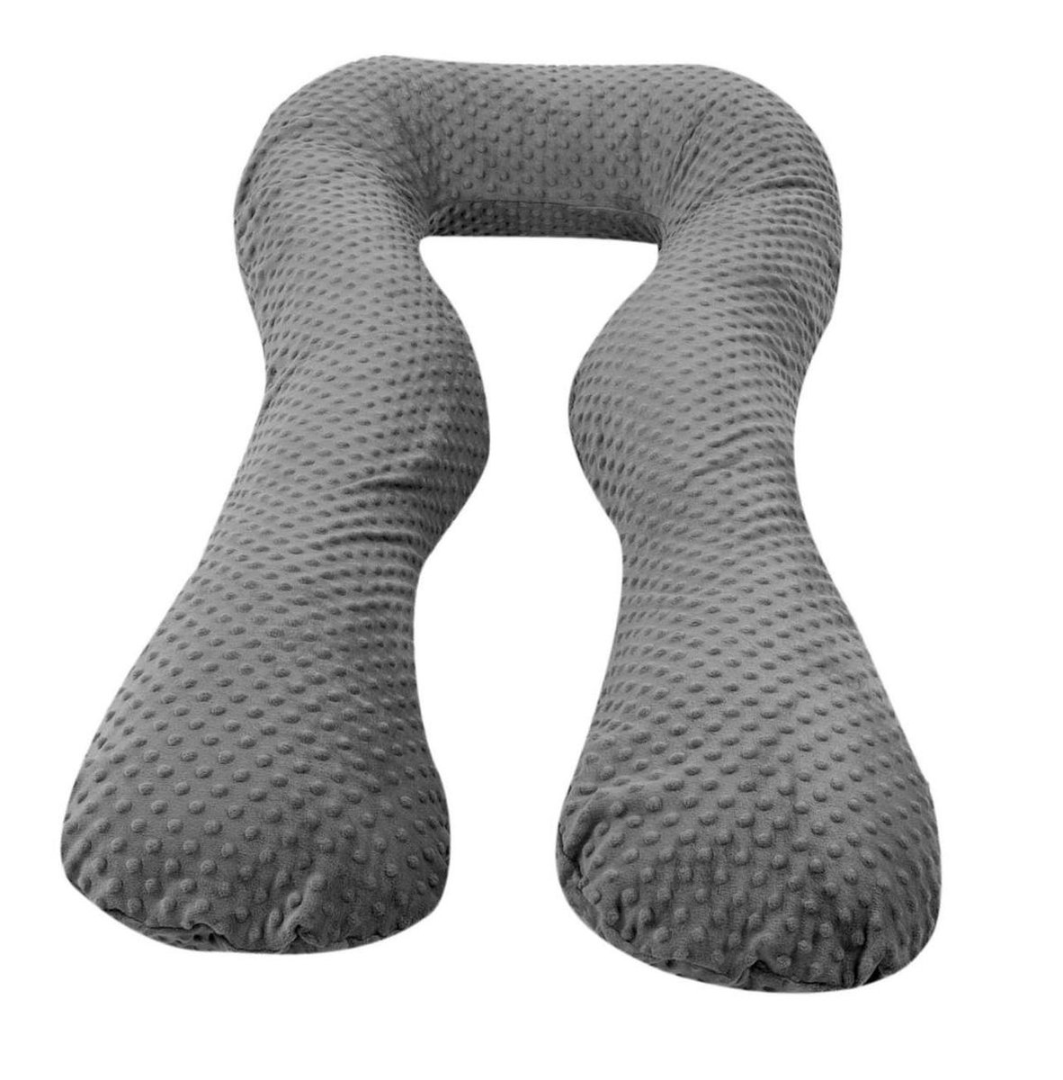 Goedkoopste Zwangerschapskussen - 300 cm - minky dot - grijs