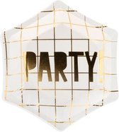 Partydeco - Mini borden Lets Party gold (6 stuks)