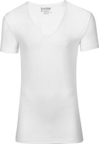 Slater 6700- Stretch 2-pack T-shirt Deep V-neck  s/sl white L 95% cotton 5% elastan