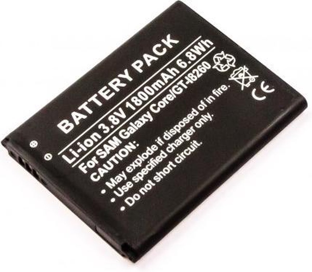 Battery SAMSUNG Galaxy Core, GT-I8260, Li-ion, 3,8V, 1800mAh, 6,8Wh |  bol.com