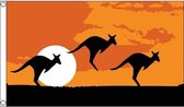 Kangoeroe thema Australie vlag 90 x 150 cm